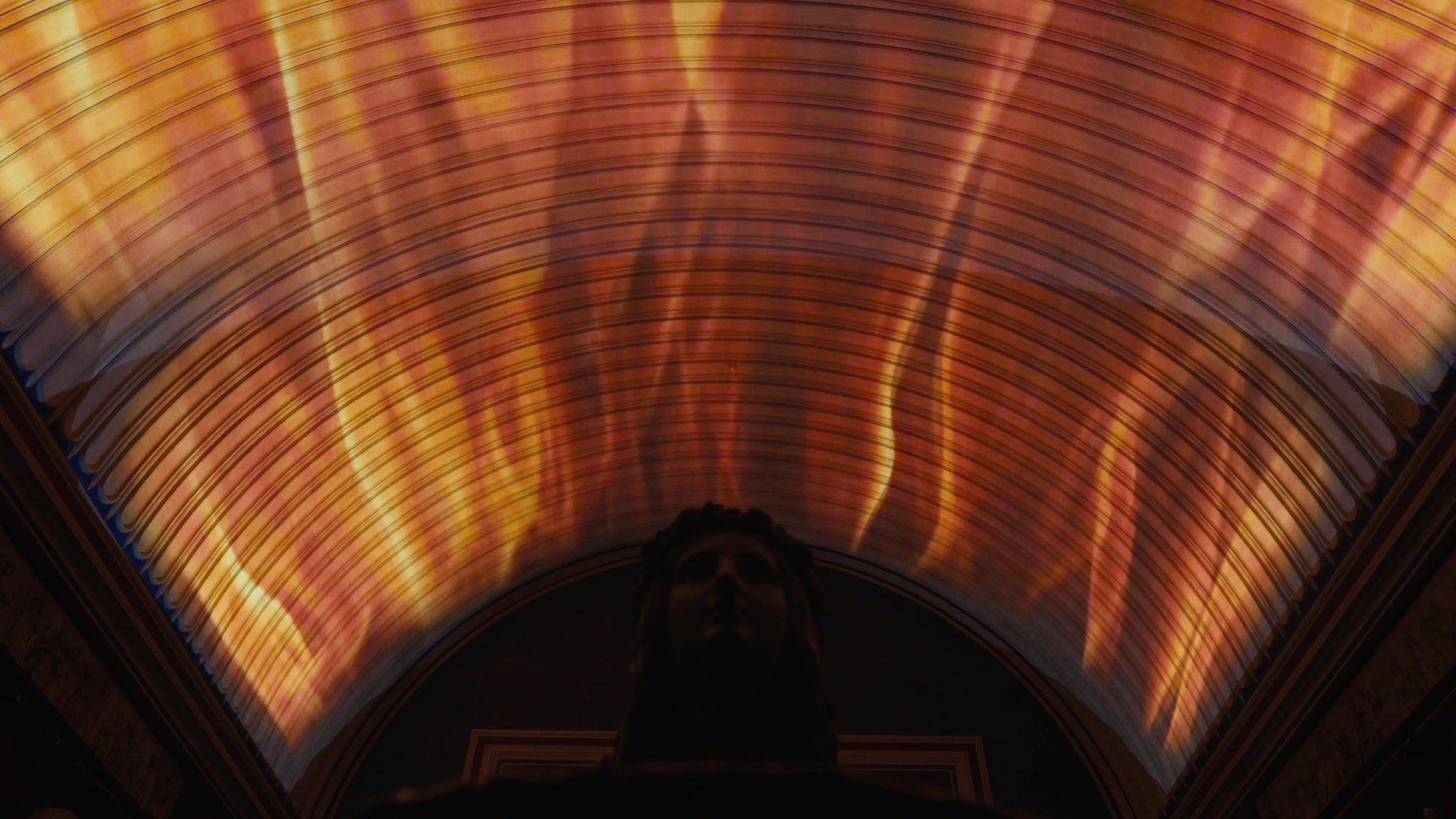 Fire projected on the vault